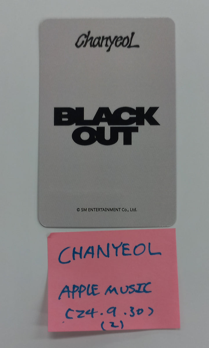 CHANYEOL "Black Out" - Apple Music Fansign Event Photocard [24.9.30] - HALLYUSUPERSTORE