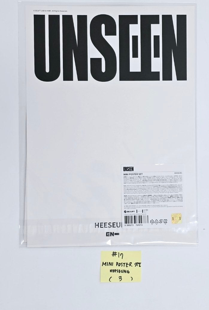 ENHYPEN "UNSEEN" EXHIBITION - Official MD [Random Photocard, Mini Poster Set, Clear Photocard Set, Acrylic Magnet Set, Mini Photo Holder Set, Keyring, Shoulder Bag, Tumbler, Acrylic Stand] [24.10.4] - HALLYUSUPERSTORE