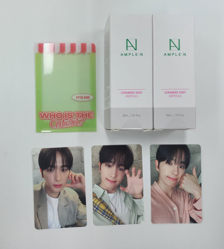 Hyunjae (Of The Boyz) X AMPLE:N - Olive Young Event Photocards (3EA) & Ceramide Shot Ampoule (2EA) Set [24.10.18]