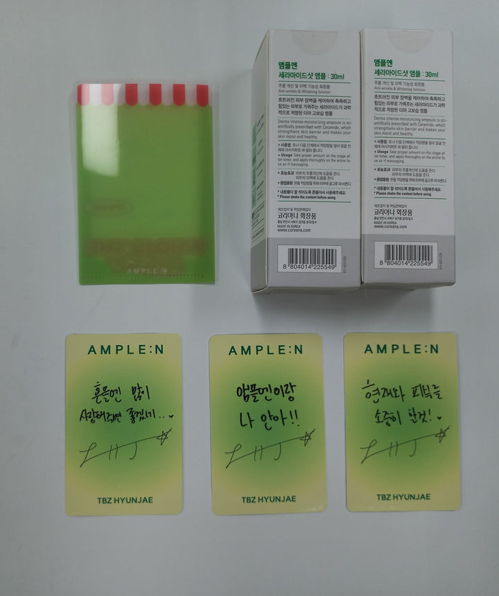 Hyunjae (Of The Boyz) X AMPLE:N - Olive Young Event Photocards (3EA) & Ceramide Shot Ampoule (2EA) Set [24.10.18]