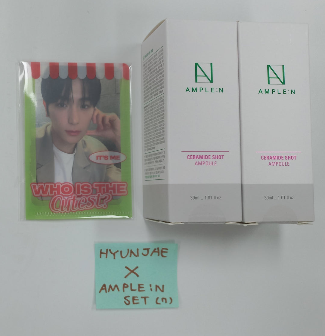 Hyunjae (Of The Boyz) X AMPLE:N - Olive Young Event Photocards (3EA) & Ceramide Shot Ampoule (2EA) Set [24.10.18]