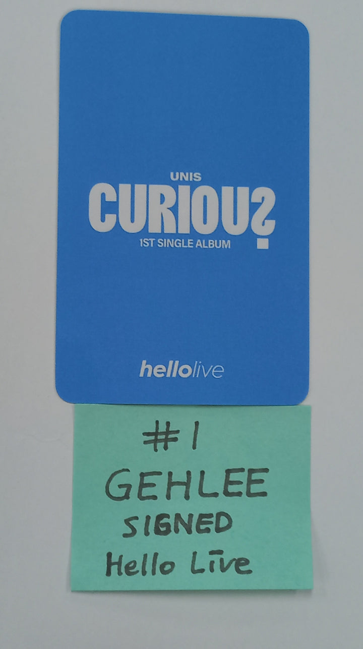 GEHLEE, YUNHA (Of UNIS) 'CURIOUS' - Hand Autographed(Signed) Photocard [24.10.18]