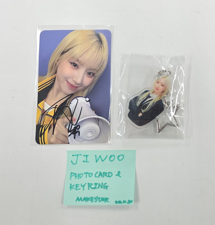 Jiwoo (Of NMIXX) "Fe3O4: STICK OUT" - Hand Autographed(Signed) Photocard & Keyring Set [24.10.30]