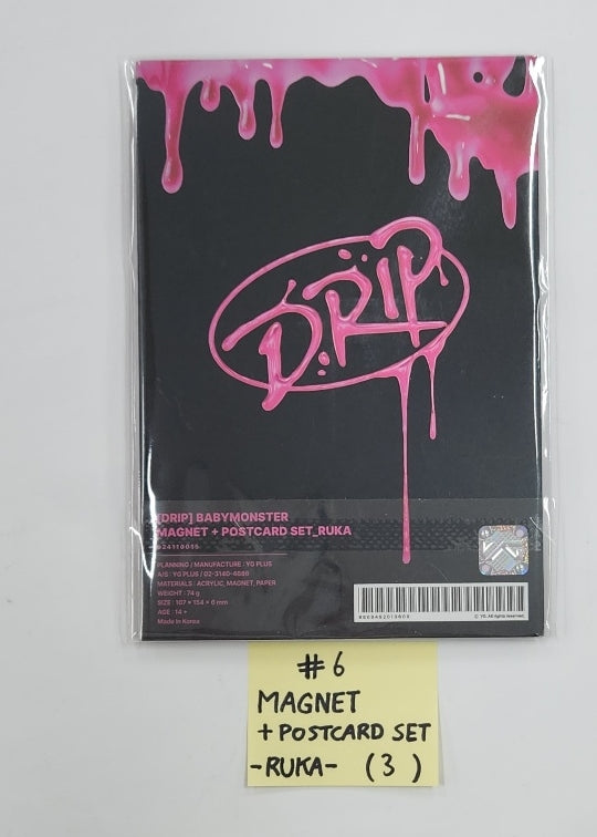 Babymonster "DRIP" 1st Full Album - Pop-Up Store Official MD [Pop-Up Card Set, Instant Photo Package, Acrylic Keyring, Magnet & Postcard Set, Collect Book, T-shirt, Ballcap] [24.11.1]