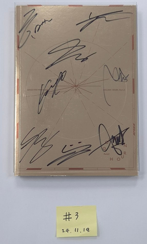 ENHYPEN "ROMANCE : UNTOLD -daydream-", NCT DREAM "DREAMSCAPE ", Ateez "GOLDEN HOUR : Part.2", EPEX "소화(韶華)" - Hand Autographed(Signed) Promo Album [24.11.19]