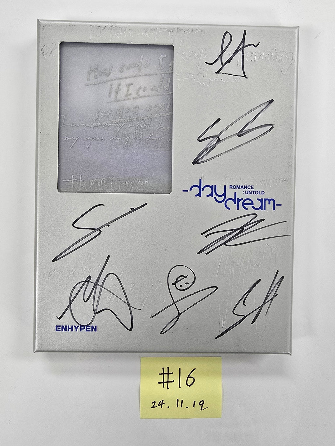 ENHYPEN "ROMANCE : UNTOLD -daydream-", NCT DREAM "DREAMSCAPE ", Ateez "GOLDEN HOUR : Part.2", EPEX "소화(韶華)" - Hand Autographed(Signed) Promo Album [24.11.19]