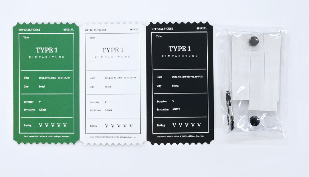 V (Of BTS) "Artspace : Type 1" - Withmuu MD Event Hologram Photo Ticket, PVC Mini Pouch & Sticker Set (3EA) [24.12.9]