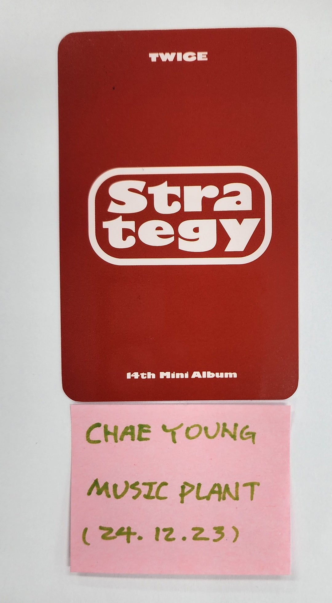 Chaeyoung (Of TWICE) "STRATEGY" - Hand Autographed(Signed) Photocard [24.12.23]