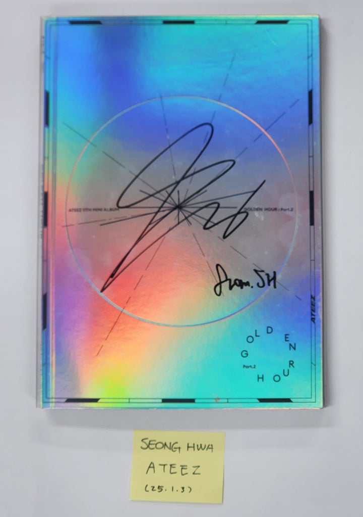 Seong Hwa (Of Ateez) "GOLDEN HOUR : Part.2" - Hand Autographed(Signed) album [25.1.3]