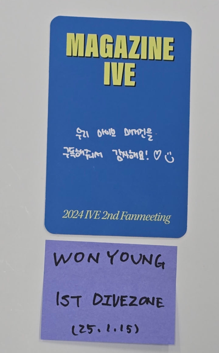 Wonyoung (Of IVE) "MAGAZINE" - 1st Fanmeeting Divezone Event Photocard [25.1.15]