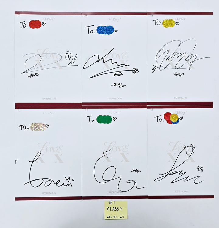 CLASS:y "CLASS:y" - Hand Autographed(Signed) Postcards Set (6EA) [25.1.20]