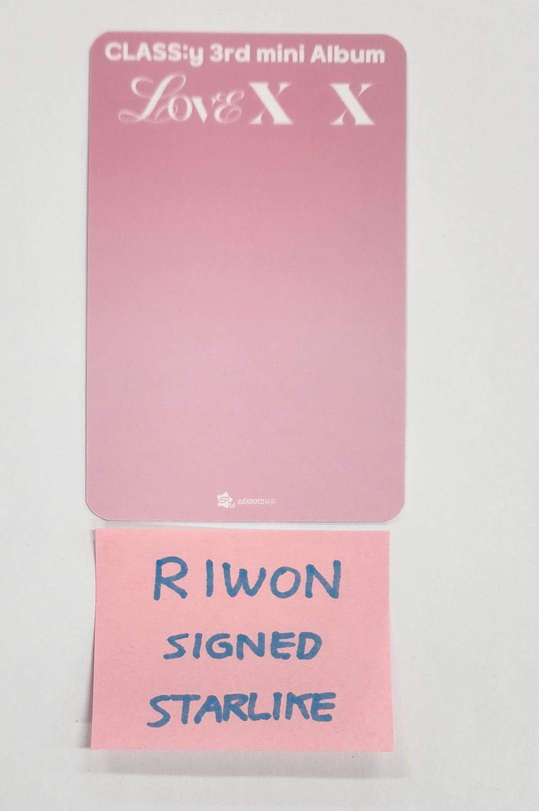 Riwon (Of CLASS:y) "LOVE XX" - Hand Autographed(Signed) Photocard [25.2.7]