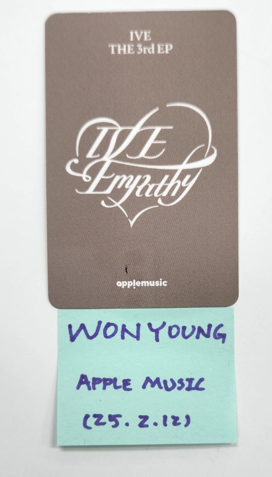 Wonyoung (Of IVE) "EMPATHY" - Hand Autographed(Signed) Photocard [25.2.12]