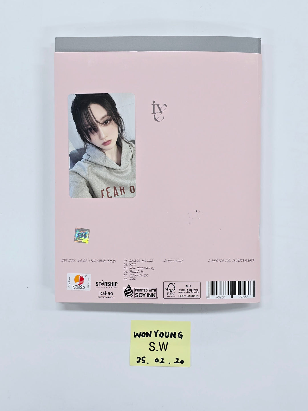 Wonyoung (Of IVE) "EMPATHY " - Hand Autographed(Signed) Album [25.2.12] - Must Read !