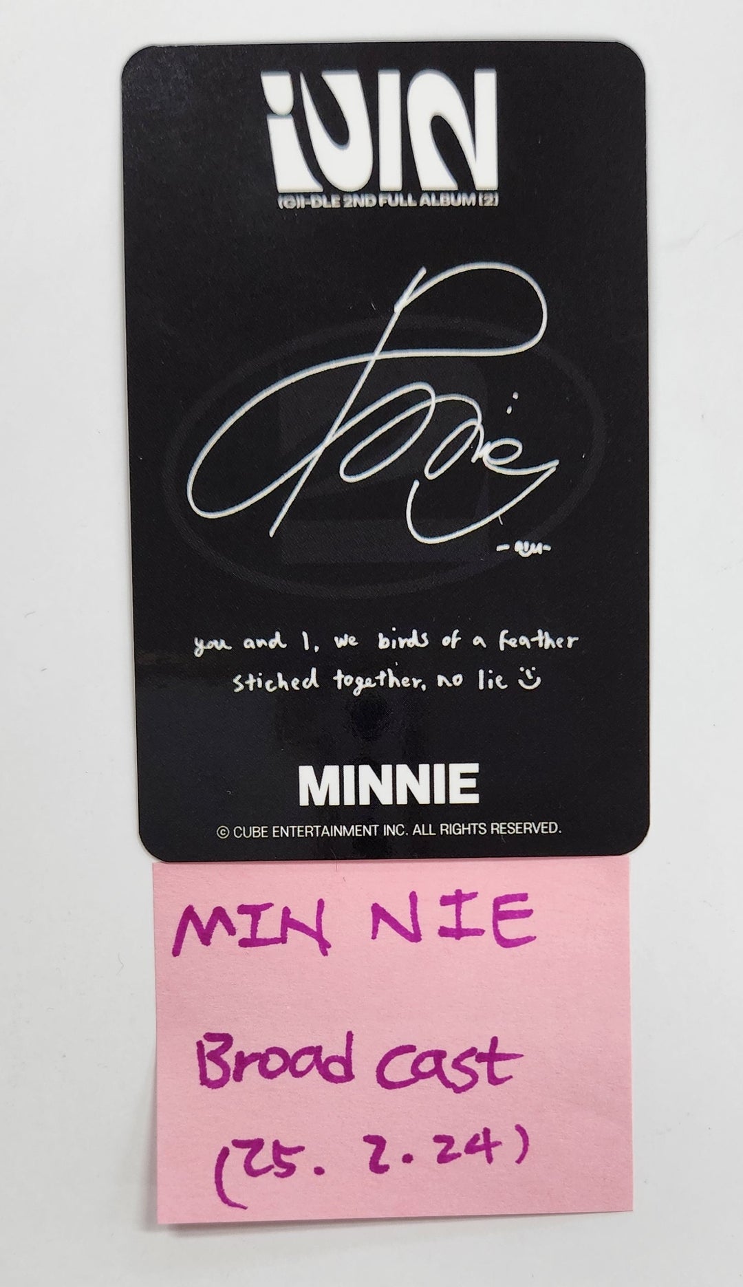 Minnie (of (G)I-DLE) "2" - Broadcast Photocard [25.2.24]