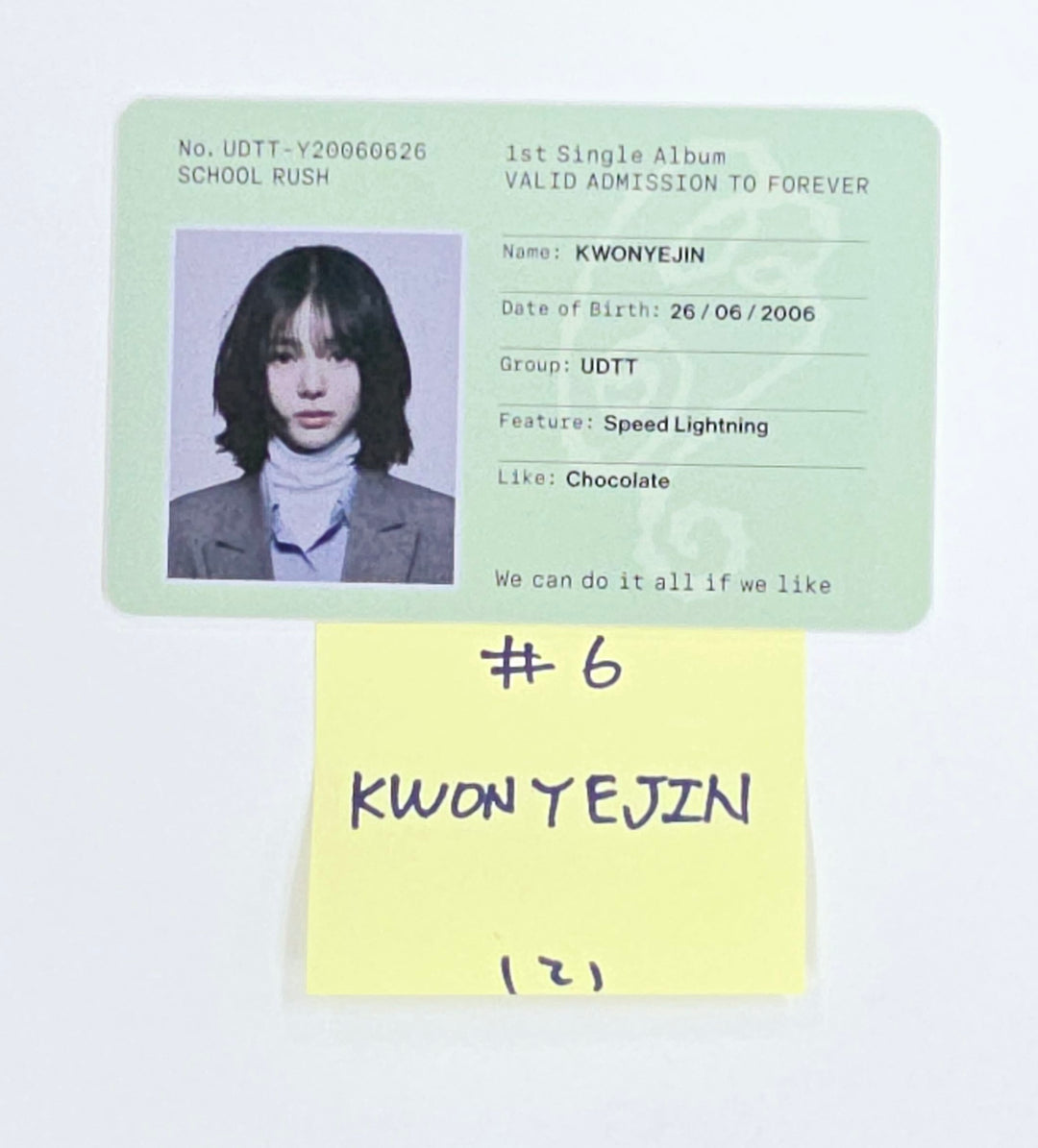 UDTT "School Rush" - Official Photocards Set (4EA), ID Photocard [25.5.14]