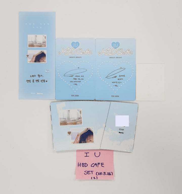 IU - HBD Cafe Event Photocards Set (2EA) + Cup Holder & Book Mark + Sticker Seal [25.5.26]