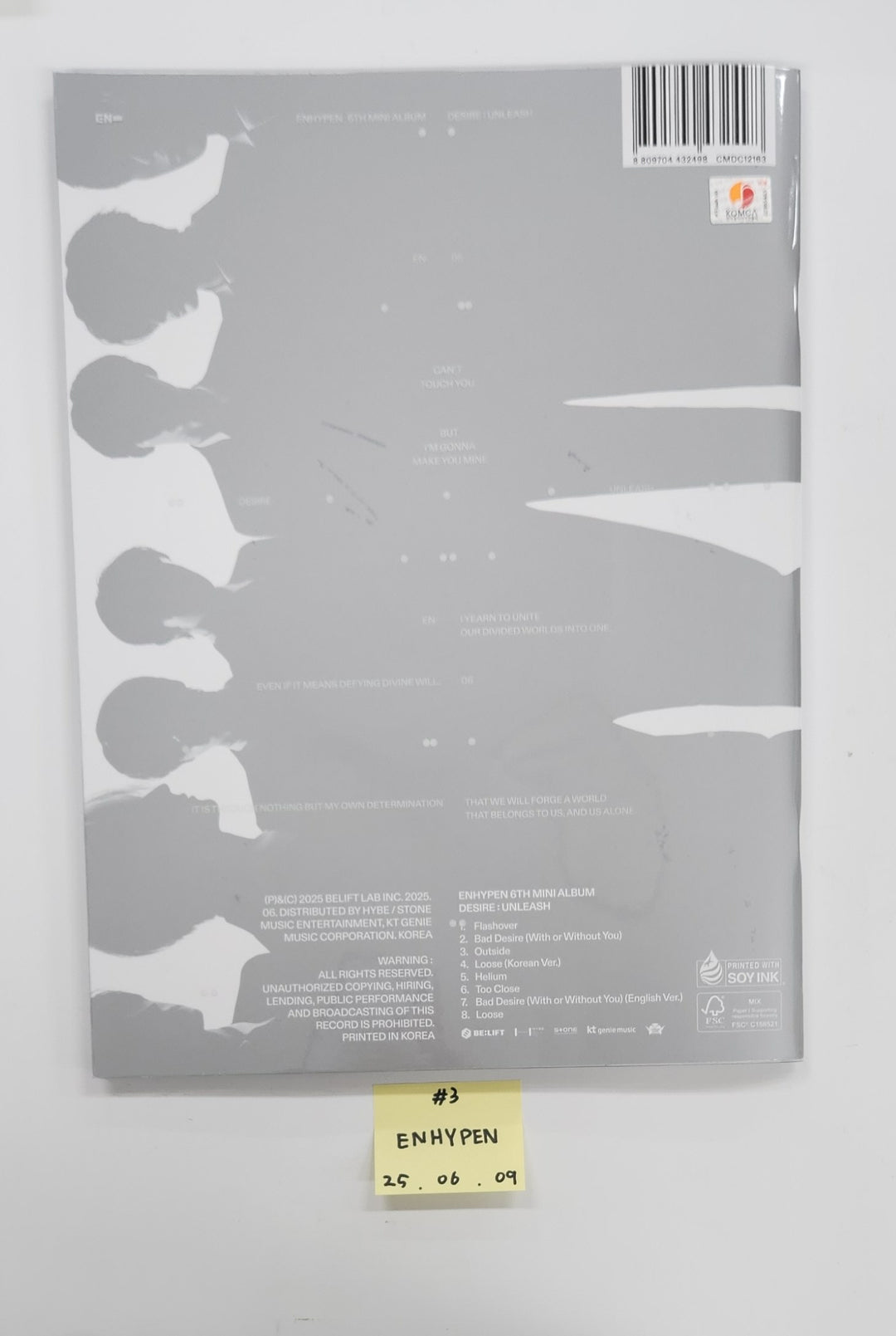 Enhypen "Desire : Unleash", USPEER "Speed Zone", N.Flying "Everlasting" - Hand Autographed(Signed) Promo Album [25.6.9]