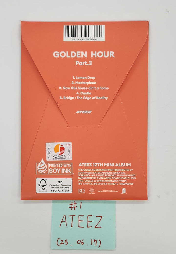 Ateez "Golden Hour : Part.3" - Hand Autographed(Signed) Promo Album [25.6.17]