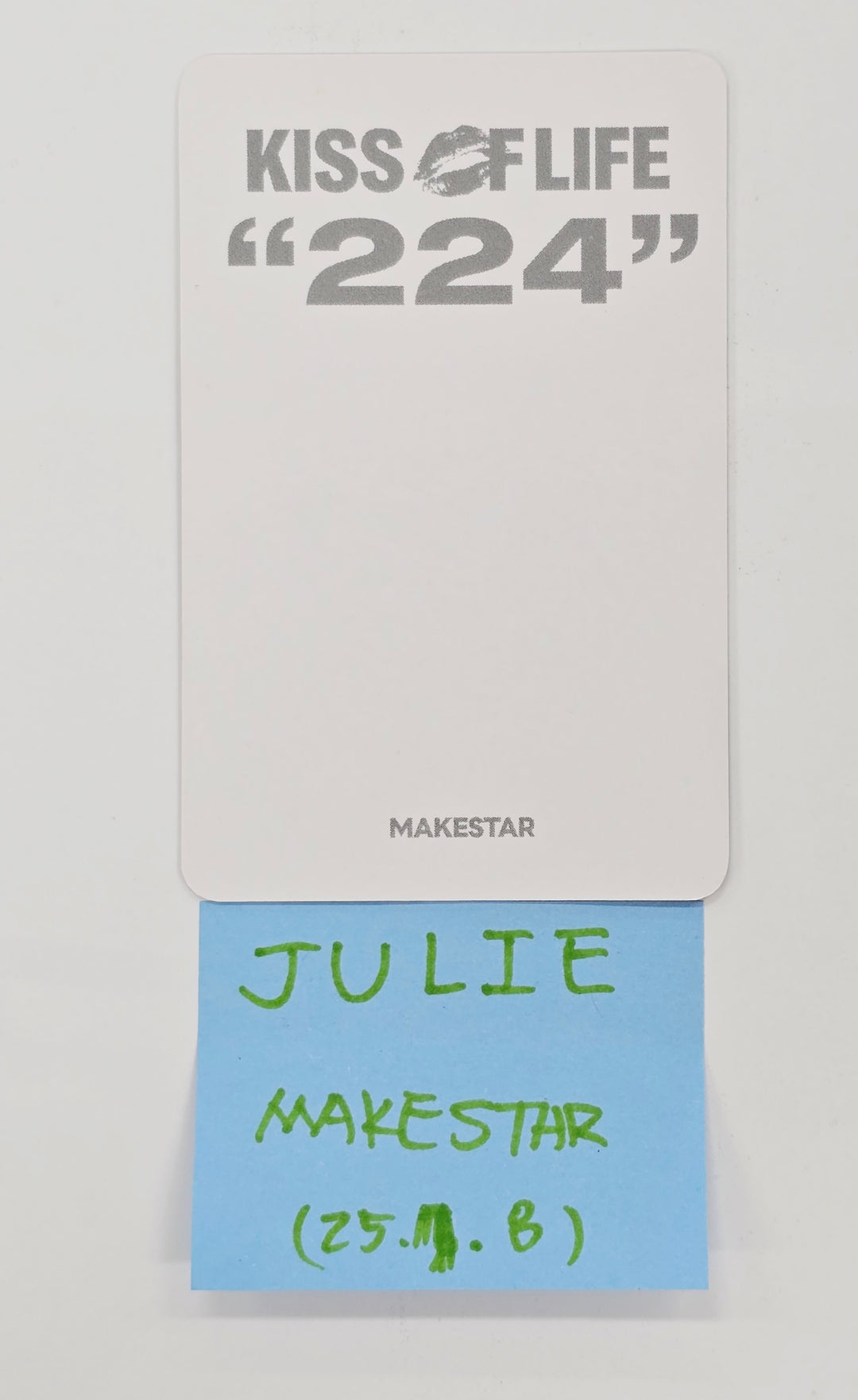 Julie (Of KISS OF LIFE) "224" - Hand Autographed(Signed) Photocard [25.7.8]