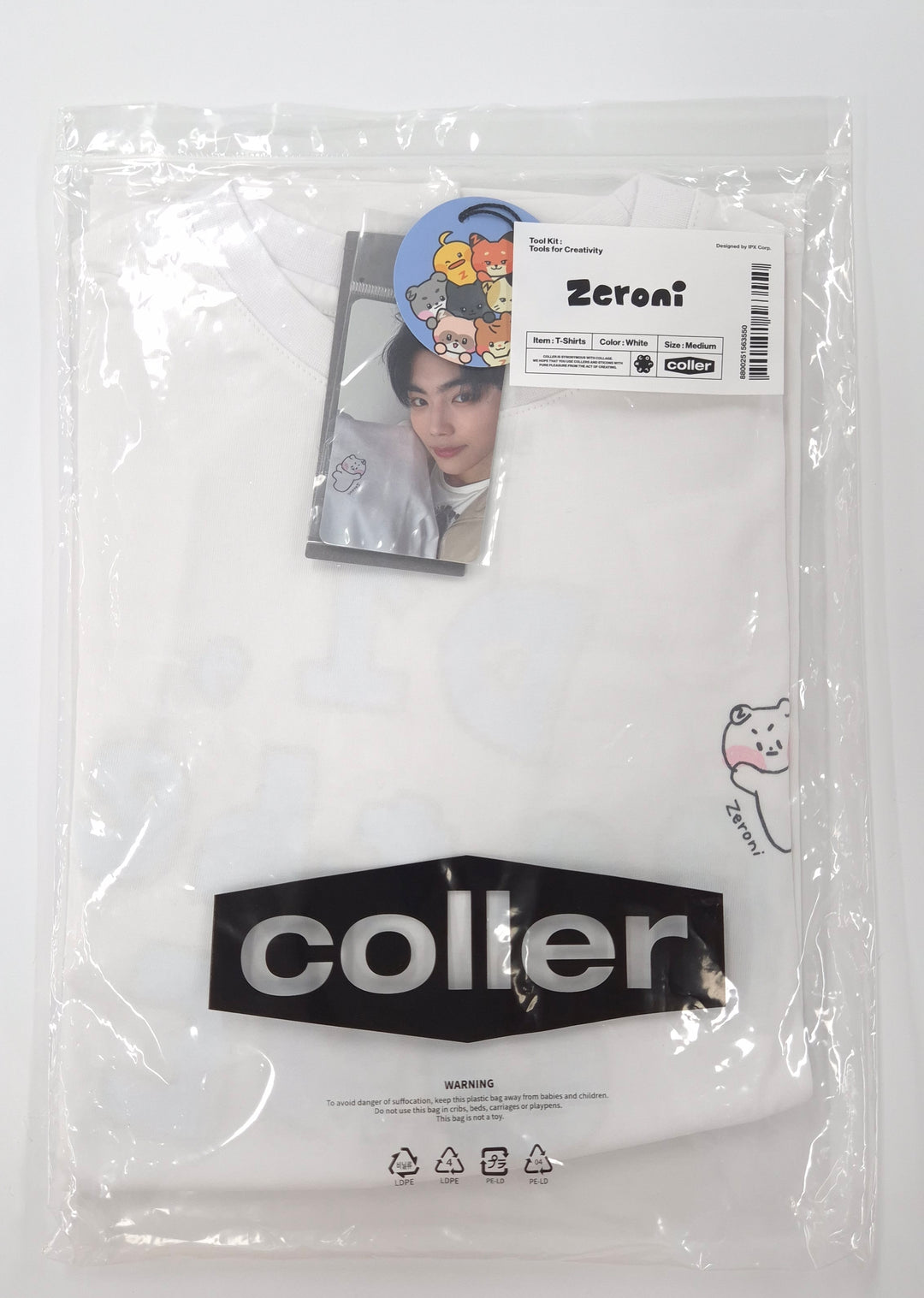 ZB1 X Line Friends square short-sleeved T-shirt (PARK GUNWOOK  Size M )