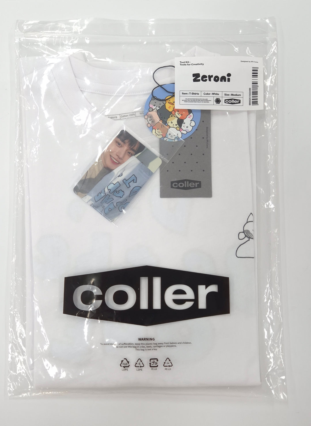 ZB1 X Line Friends square short-sleeved T-shirt (KIM JIWOONG  Size L )