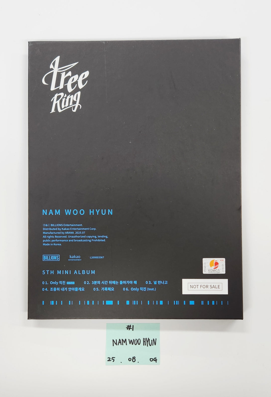 NamWoohyun "Tree Ring" - Hand Autographed(Signed) Album [25.8.4]
