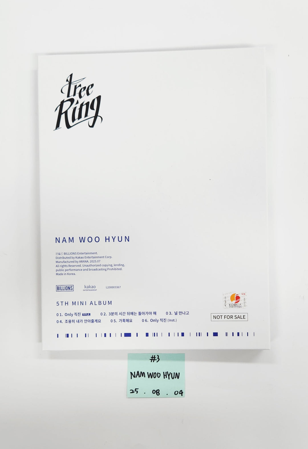 NamWoohyun "Tree Ring" - Hand Autographed(Signed) Album [25.8.4]