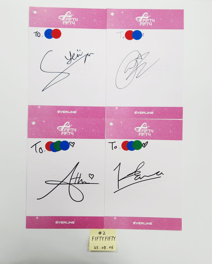FIFTYFIFTY "Day & Night" - Hand Autographed(Signed) Paper Set(4ea) [25.8.6]