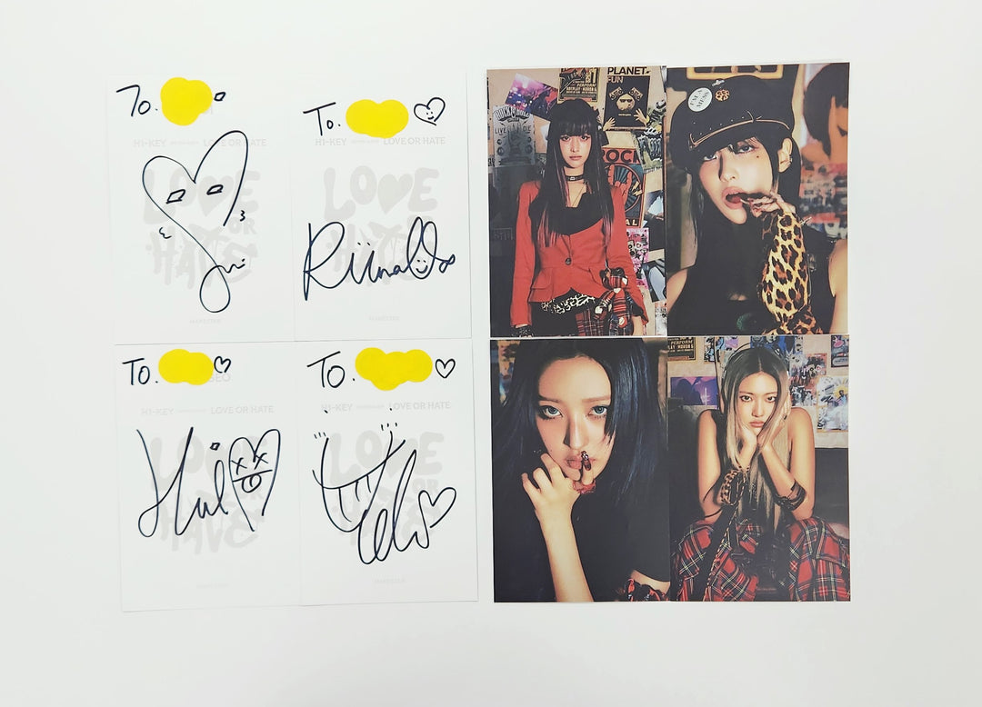 H1-KEY "LOVE or HATE" - Hand Autographed(Signed) Postcards Set (4EA) [25.8.7]
