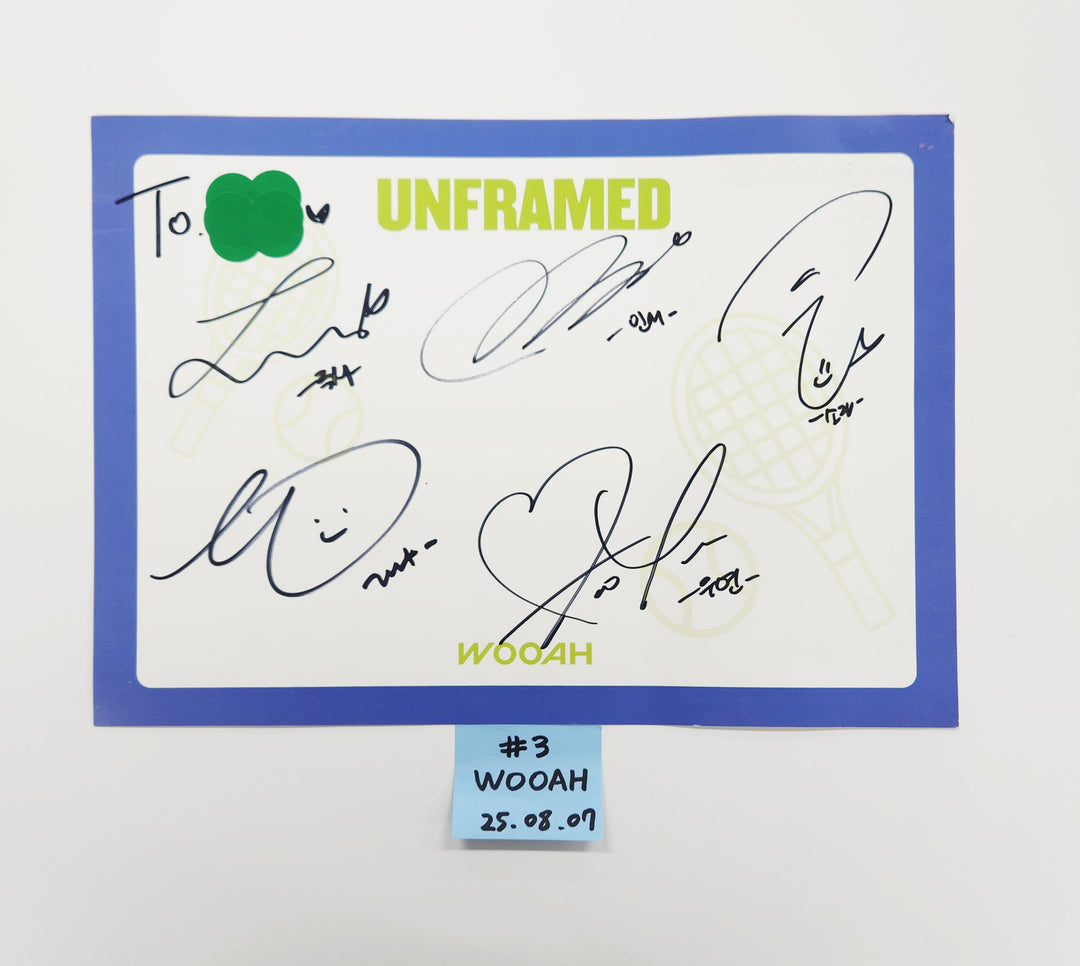 Wooah "Unframed" - Hand Autographed(Signed) Paper [25.8.7]