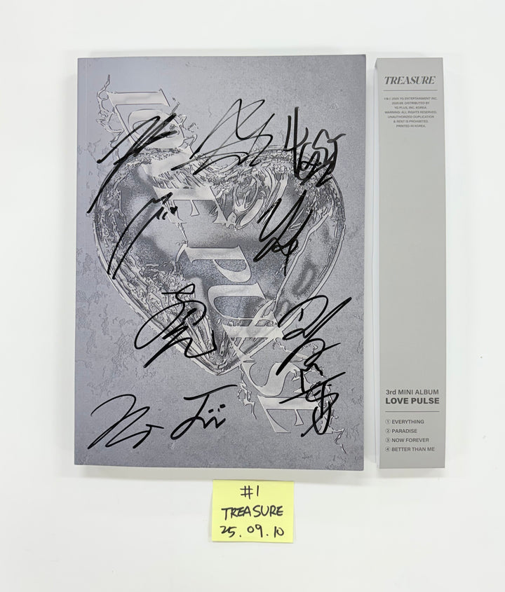 TREASURE "LOVE PULSE" - Hand Autograhped(Signed) Promo Album (METAL VER.) [25.9.10]