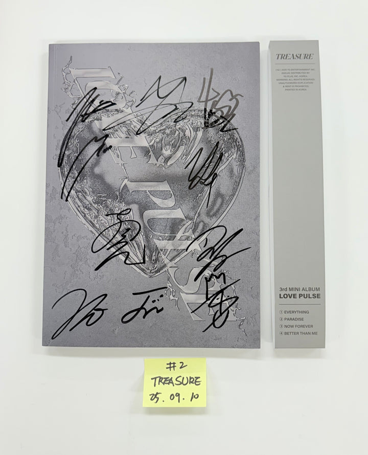 TREASURE "LOVE PULSE" - Hand Autograhped(Signed) Promo Album (METAL VER.) [25.9.10]