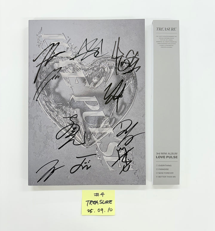 TREASURE "LOVE PULSE" - Hand Autograhped(Signed) Promo Album (METAL VER.) [25.9.10]