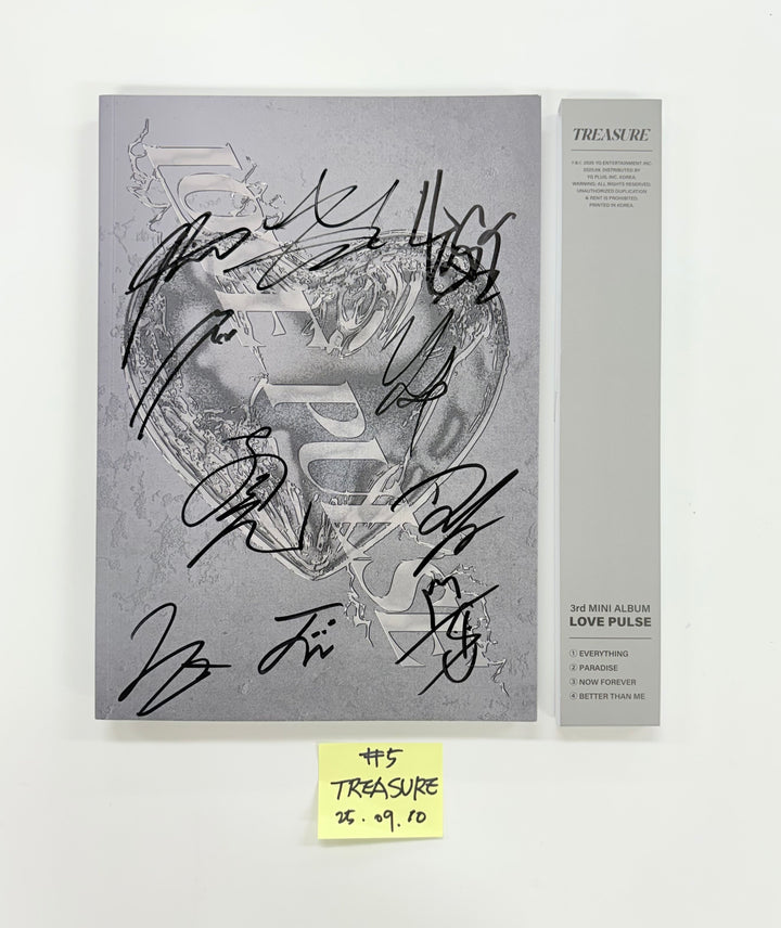 TREASURE "LOVE PULSE" - Hand Autograhped(Signed) Promo Album (METAL VER.) [25.9.10]