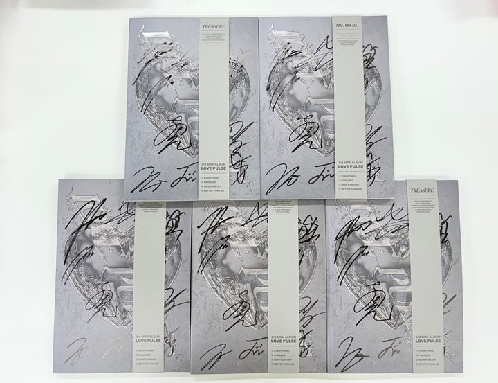 TREASURE "LOVE PULSE" - Hand Autograhped(Signed) Promo Album (METAL VER.) [25.9.10]