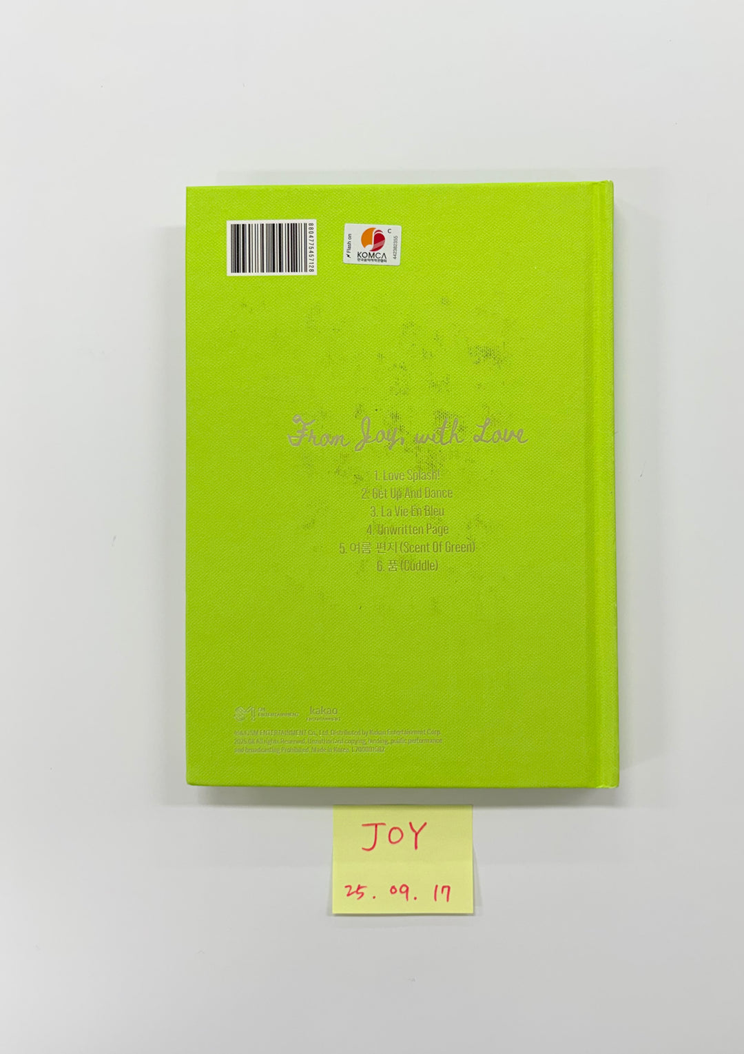 JOY (of Red Velvet) "From JOY, with Love" - Hand Autograhped(Signed) Album [25.9.17]