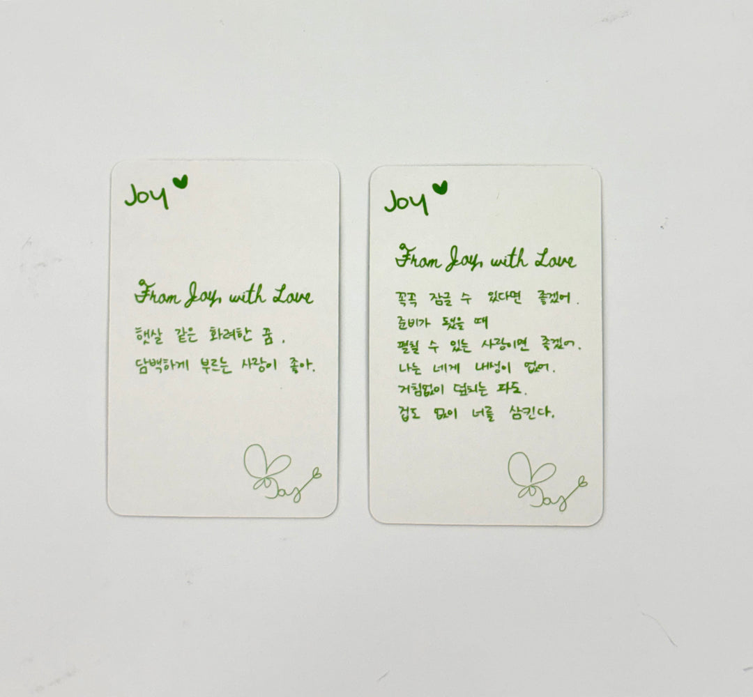 JOY (of Red Velvet) "From JOY, with Love" - Official Photocard [25.9.17]