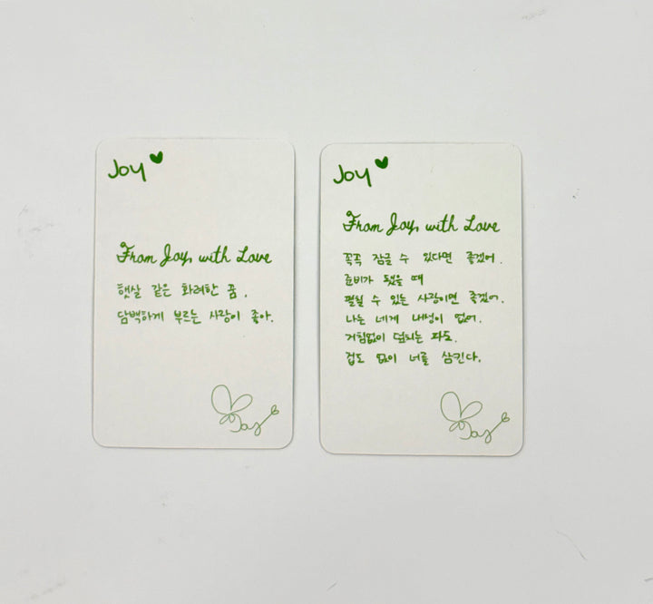 JOY (of Red Velvet) "From JOY, with Love" - Official Photocard [25.9.17]