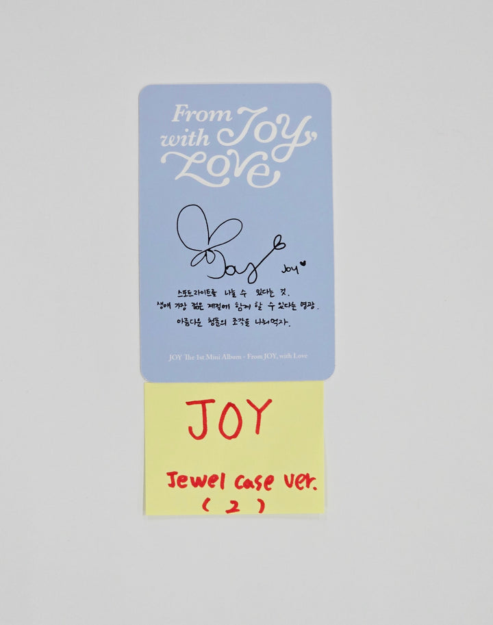 JOY (of Red Velvet) "From JOY, with Love" - Official Photocard (Jewel Case Ver) [25.9.30]