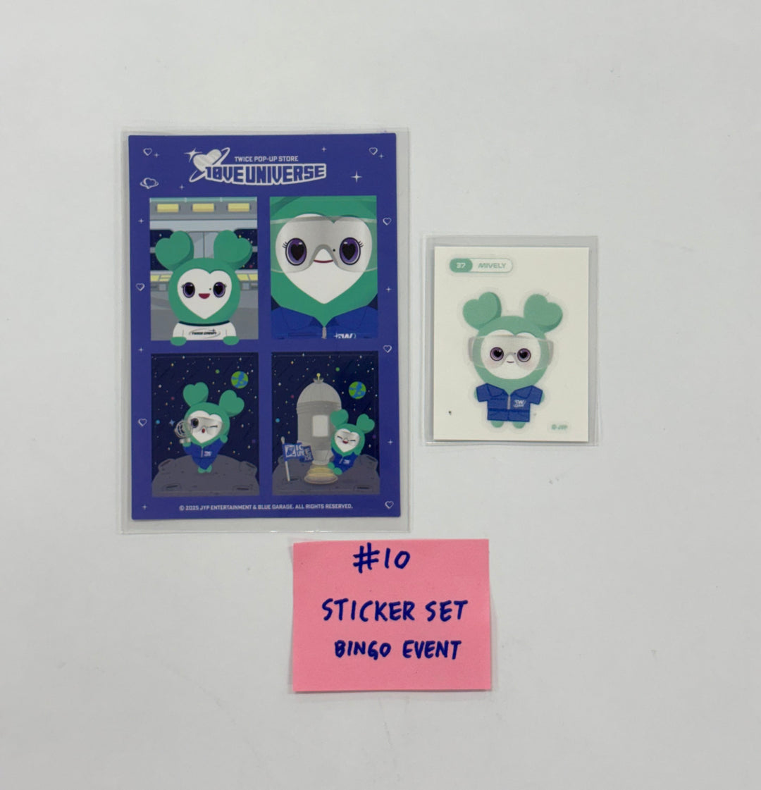 TWICE - 2025 TWICE FANMEETING "10VE UNIVERSE" POP-UP STORE Bingo Event Photocard, Sticker 2ea set [25.10.17]
