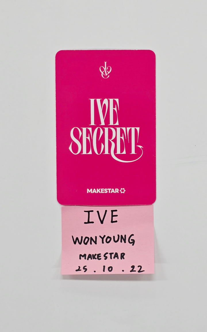 WONYOUNG (of IVE) "IVE SECRET" -  Makestar Fansign Event Winner Photocard [25.10.22]