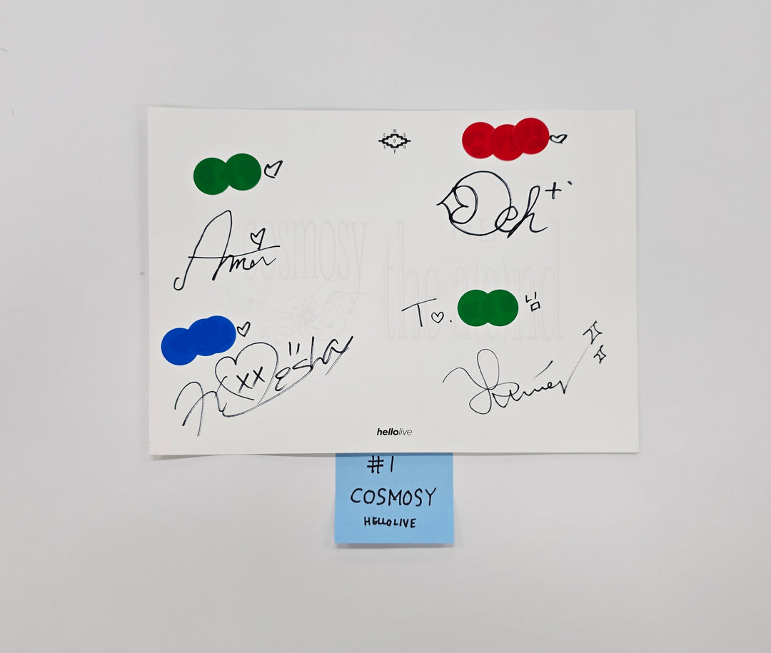 KOSMOSY "the a(e)nd" - HelloLIve Hand Autographed(Signed) Paper [25.10.23]