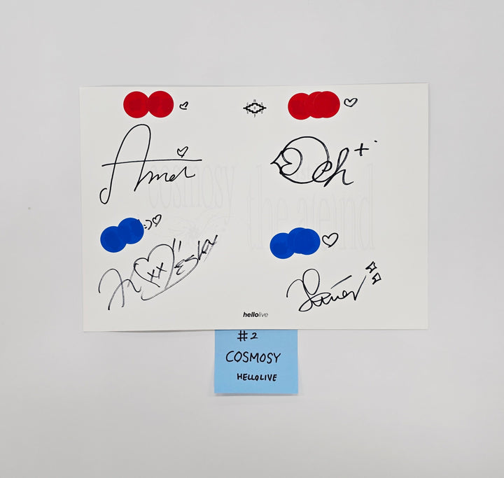 KOSMOSY "the a(e)nd" - HelloLIve Hand Autographed(Signed) Paper [25.10.23]