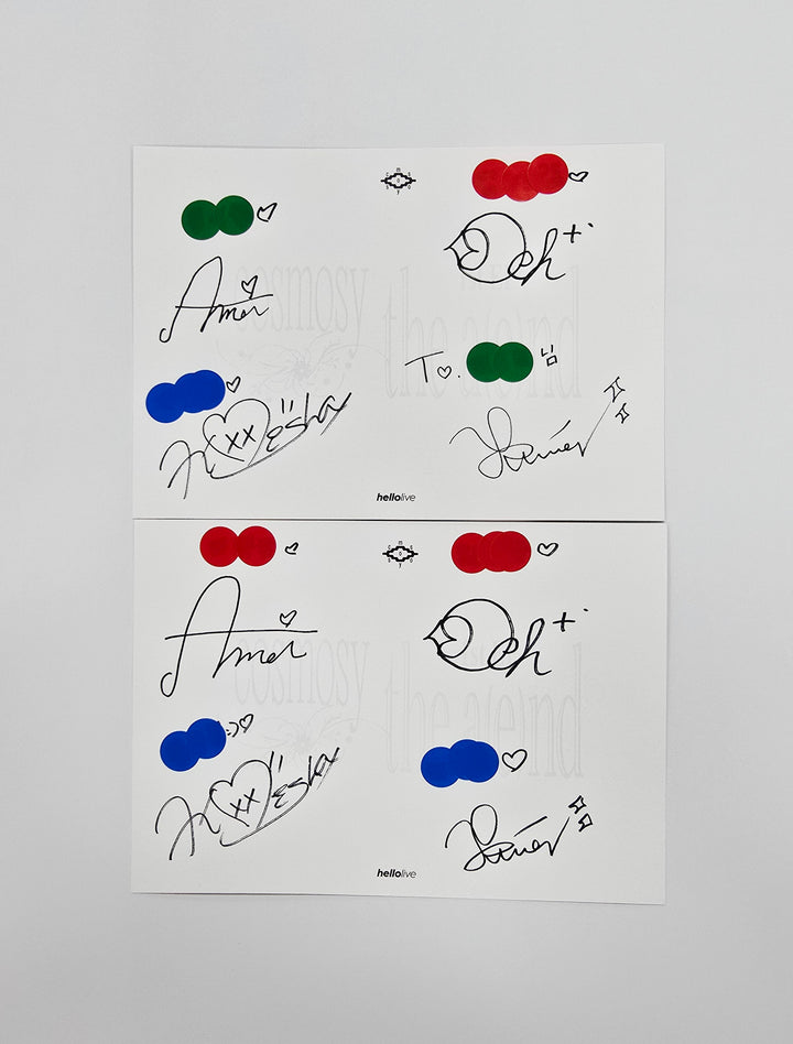 KOSMOSY "the a(e)nd" - HelloLIve Hand Autographed(Signed) Paper [25.10.23]