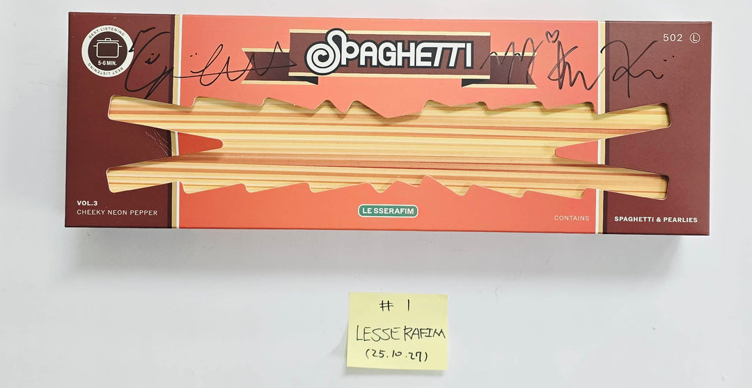 LE SSERAFIM "SPAGHETTI" - Hand Autographed(Signed) Promo Album [25.10.27]