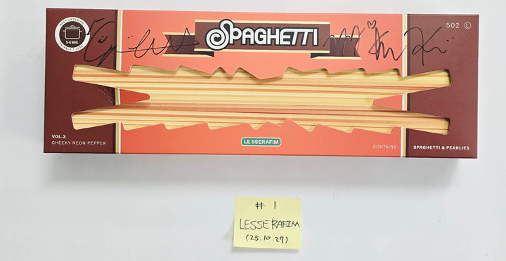 LE SSERAFIM "SPAGHETTI" - Hand Autographed(Signed) Promo Album [25.10.27]