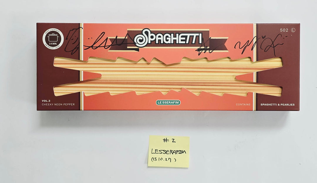 LE SSERAFIM "SPAGHETTI" - Hand Autographed(Signed) Promo Album [25.10.27]