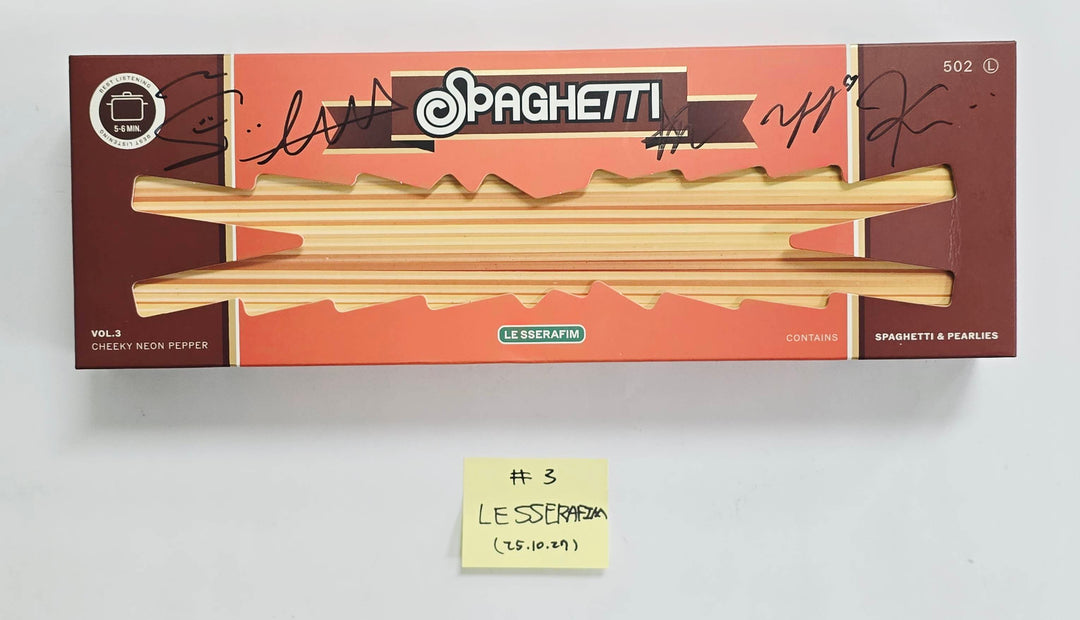 LE SSERAFIM "SPAGHETTI" - Hand Autographed(Signed) Promo Album [25.10.27]