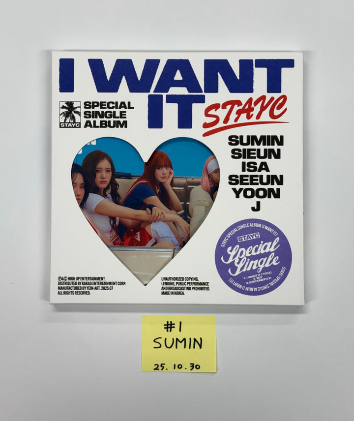 SUMIN (of STAYC) "I WANT IT" - Hand Autographed(Signed) Album [25.10.30]
